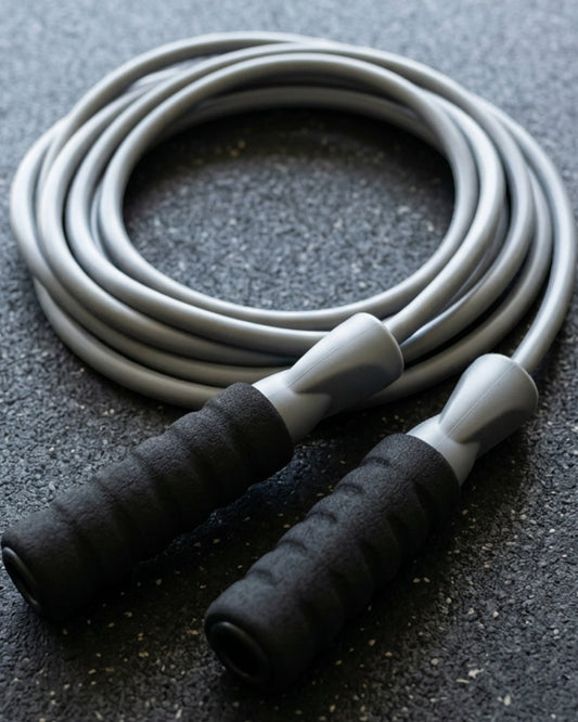 Terao Weighted Training Jump Rope 2.9 m with Foam Handles Gray - Lifestyle view