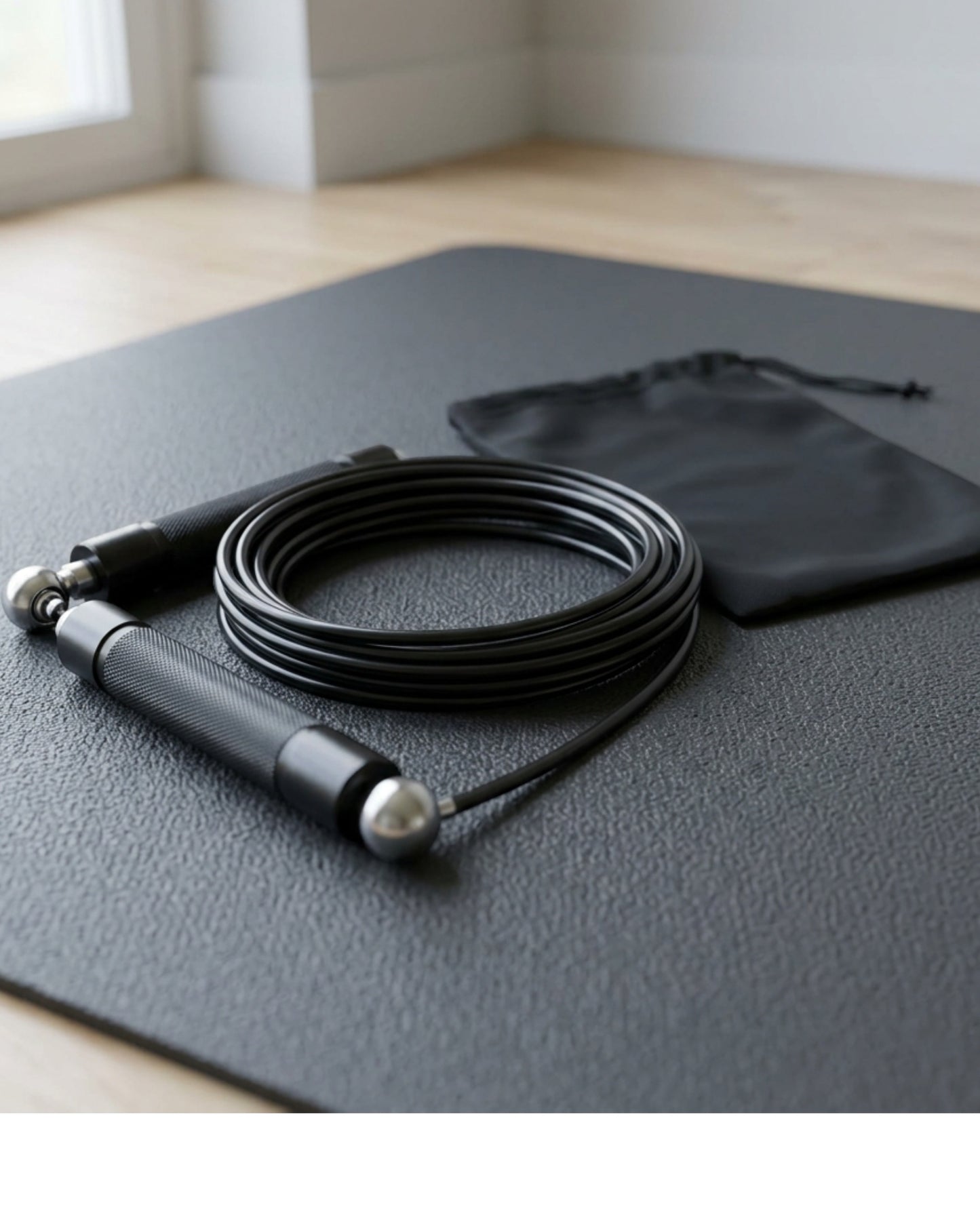 Terao Adjustable Speed Jump Rope 3 m with Aluminum Handles Black - Lifestyle view