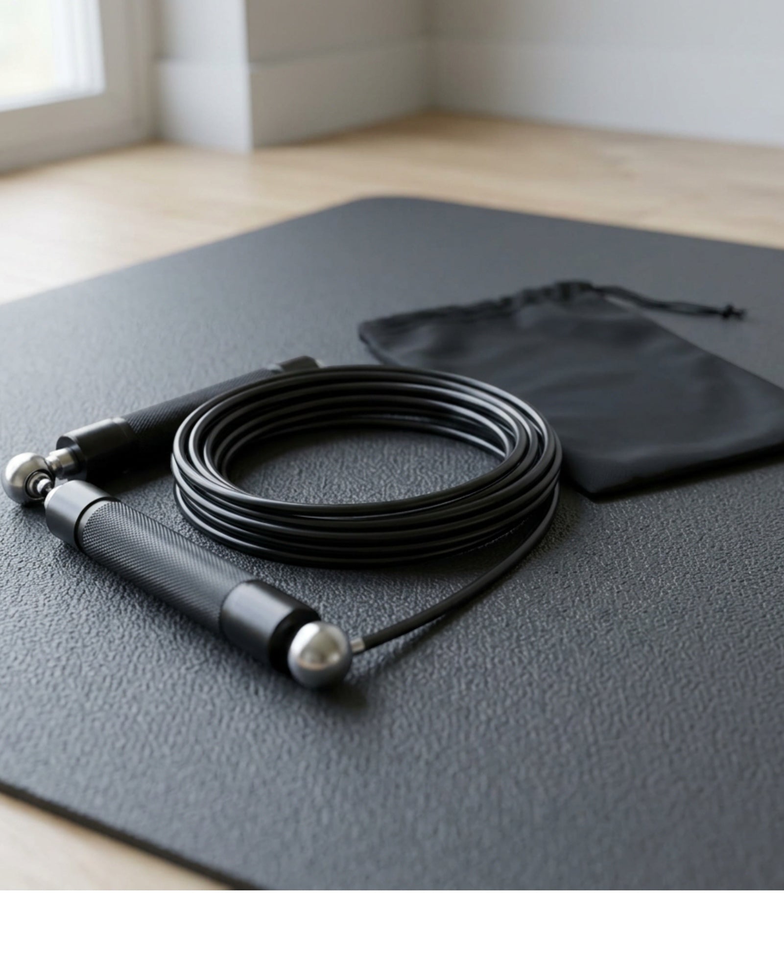 Terao Adjustable Speed Jump Rope 3 m with Aluminum Handles Black - Lifestyle view