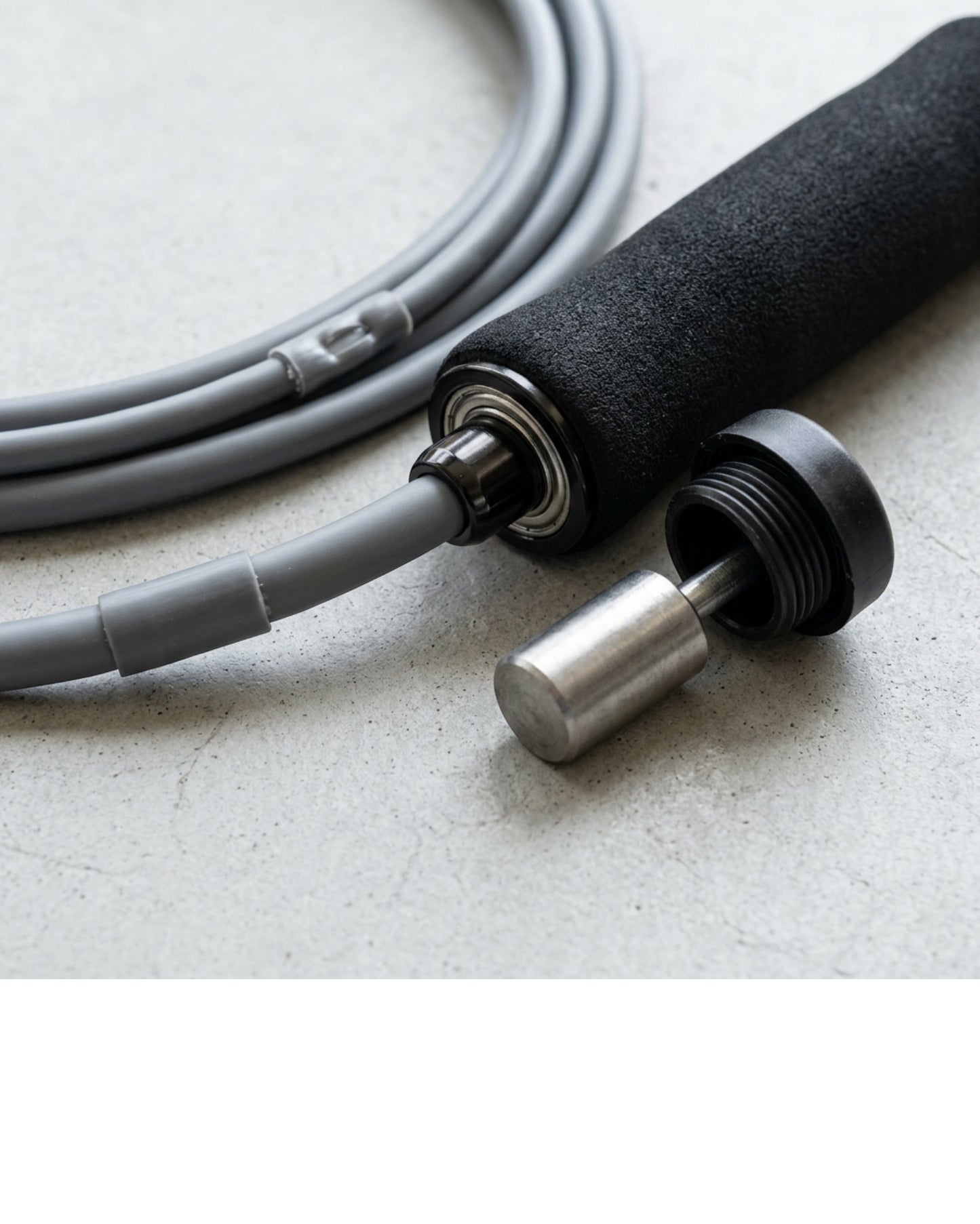Terao Weighted Training Jump Rope 2.9 m with Foam Handles Gray - Detail view