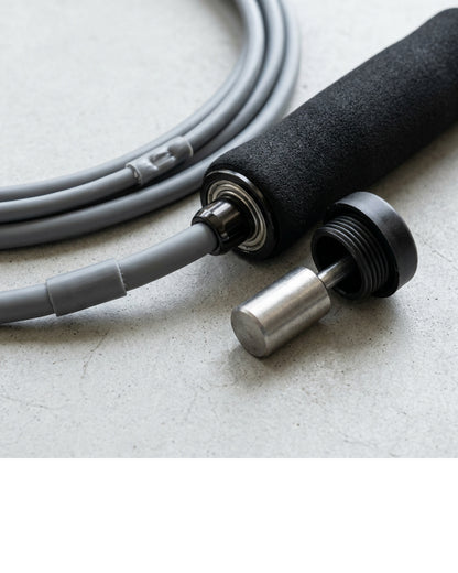Terao Weighted Training Jump Rope 2.9 m with Foam Handles Gray - Detail view